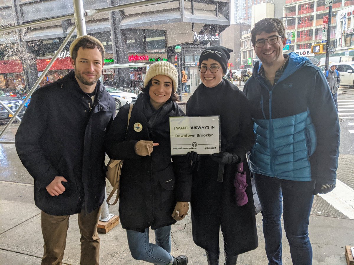 What a picturesque day to be out petitioning for #betterbuses in BK! Faster & more reliable bus service is something we really need to #fixflatbush in Downtown Brooklyn. #MoreBuswaysNow @TransAlt @NYCMayor @StephenLevin33 @cmlauriecumbo @ready_joe