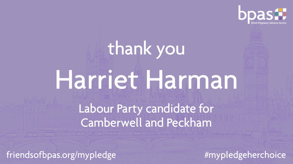 BPAS1968's tweet photo. @CarolineLucas @ChukaUmunna .@HarrietHarman has pledged to support four key policy areas if elected, including ending the IVF postcode lottery to reduce inequalities in access. Thank you, Harriet!  #MyPledgeHerChoice https://t.co/Mvc6bYp6Oa
