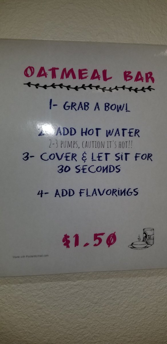 CHSspartanCafe's tweet photo. Its COLD out there Spartans. Stop by #thePerk☕ and grab a custom made bowl of oatmeal. #breakfastofSpartans #BISD #CHS @BURLESONCNS https://t.co/cqZXxDt9TQ