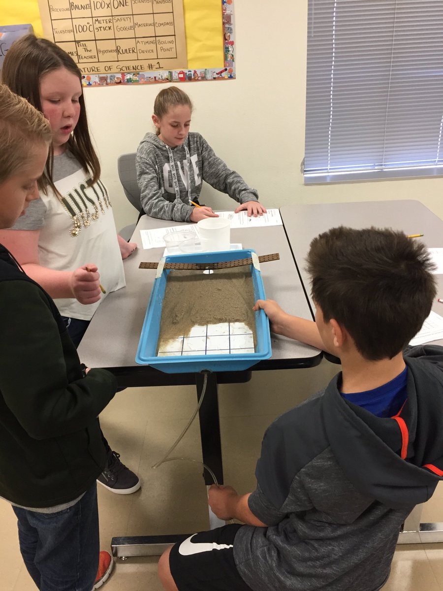 miller_5th's tweet photo. LME 5th graders are investigating soils and erosion in the lab today. #cando #willdo #TeamLME @misdproud @STEMscopes https://t.co/TxqvW7tfpj