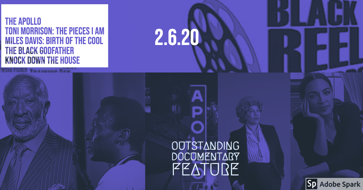 BlackReelAwards's tweet image. Outstanding Documentary Nominees: #TheApollo @ToniMorrison @milesdavisfilm #TheBlackGodfather @reghud @StanleyNelson1 @knockdownmovie #BlackReelAwards20 #20YearsofReelness