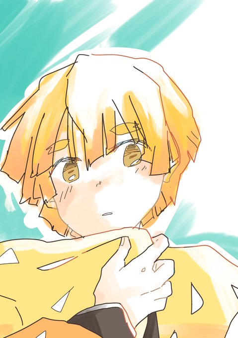んろさんがTwitterに投稿した我妻善逸(鬼滅の刃)のイラスト。