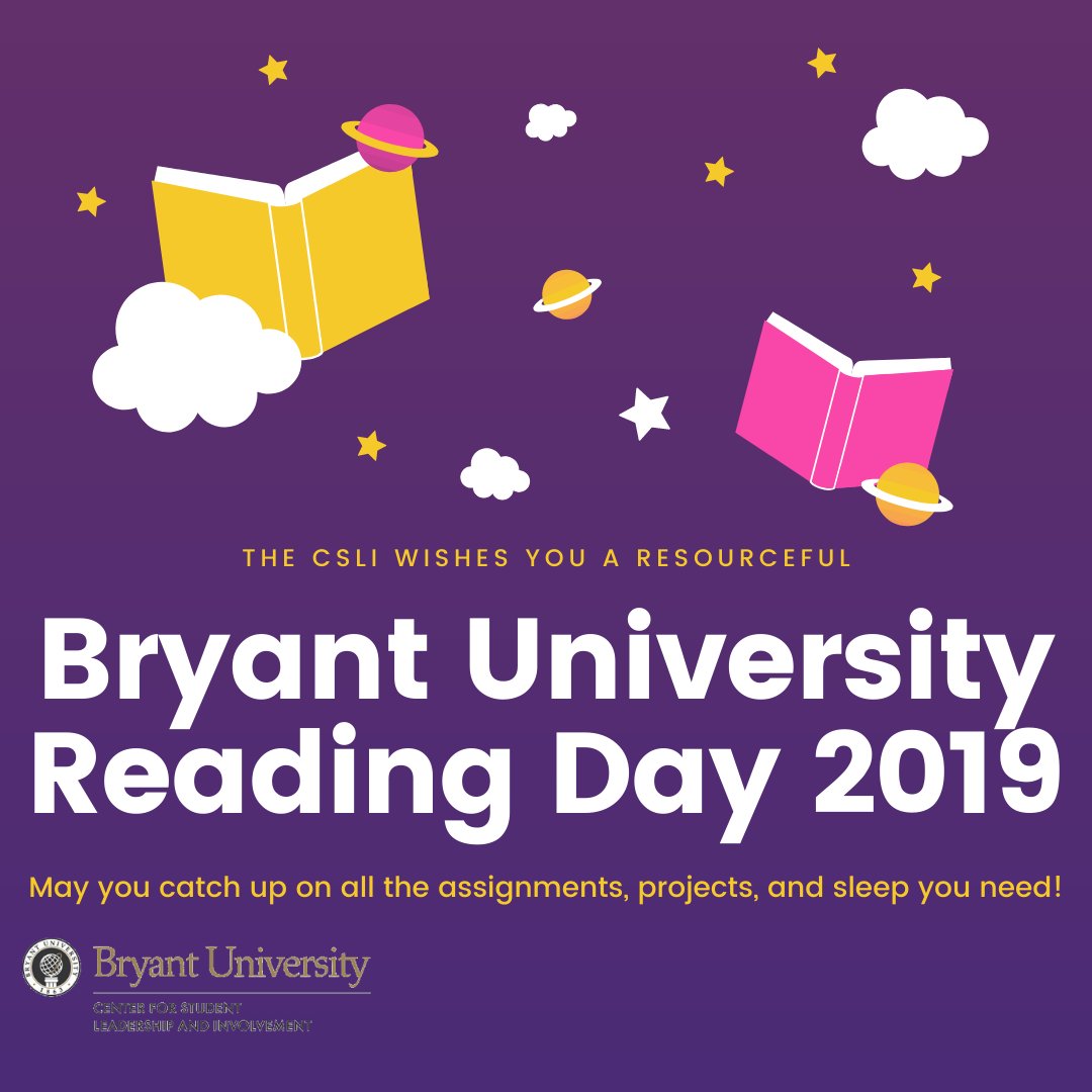 We hope our Bryant Bulldogs make excellent use of their Reading Day today, as everyone is preparing and studying for finals beginning tomorrow! 📔📚📝