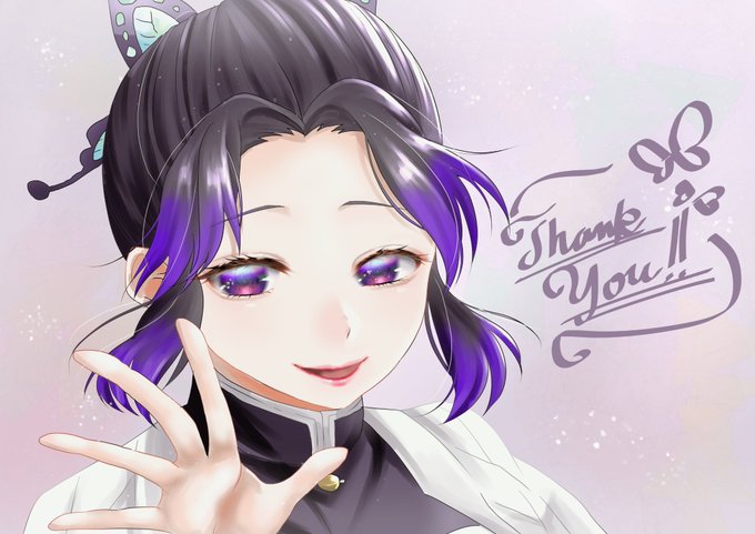 みゆ🌸【西2ホール ぱ-12】さんがTwitterに投稿した胡蝶しのぶ(鬼滅の刃)のイラスト。