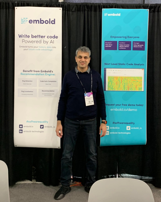 embold_io's tweet photo. #TeamEmbold is ready when you are! Come by our booth today at @Business_AI #AISummit & learn about next level static code analysis & #softwarequality for your business! Free demos: #onpremise #cloud #opensource #AI https://t.co/aSSITRUnop #TeamEmbold @sudarshanbhide @thevishalrai https://t.co/M8gBFaIcQF