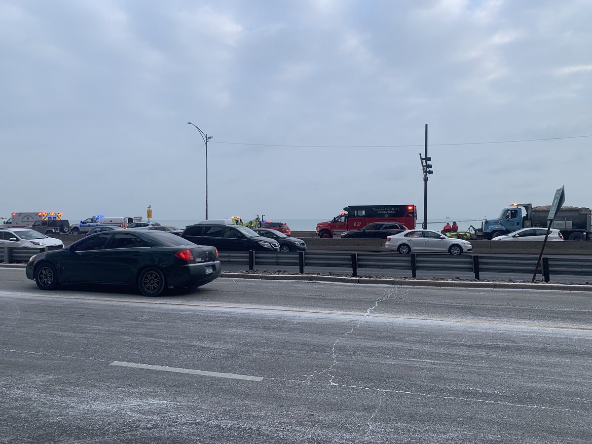 #BREAKING: Crews on scene after truck slides off Lake Shore Drive into ...