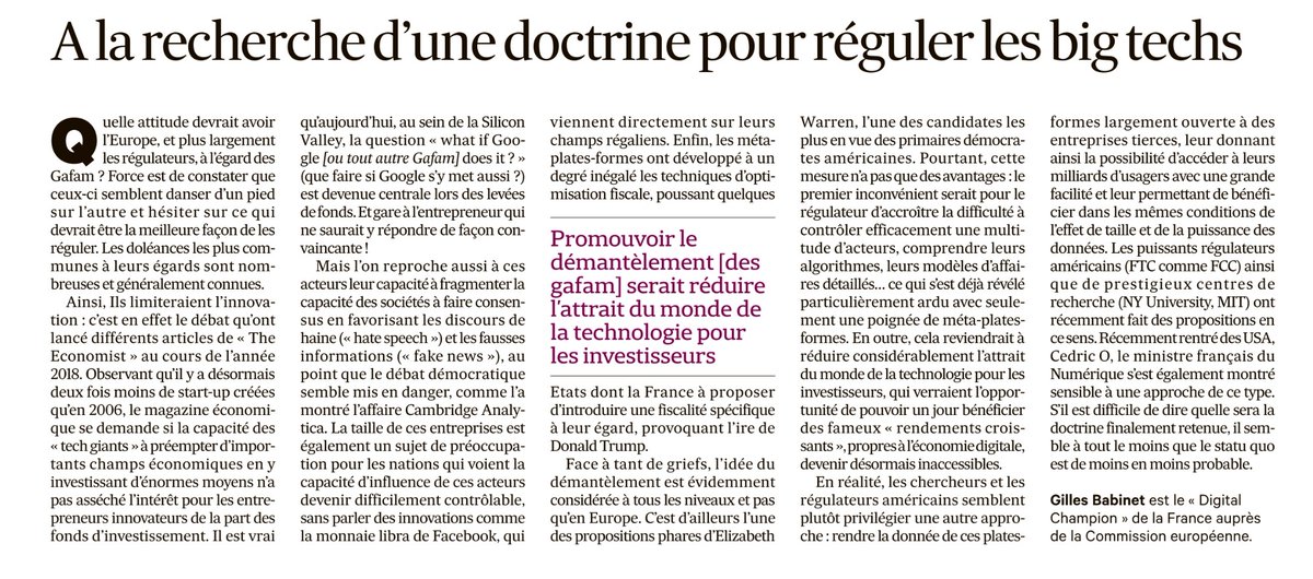 babgi's tweet image. Faut-il vraiment démanteler les GAFAM ? État des réflexions aux USA et en France @LesEchos