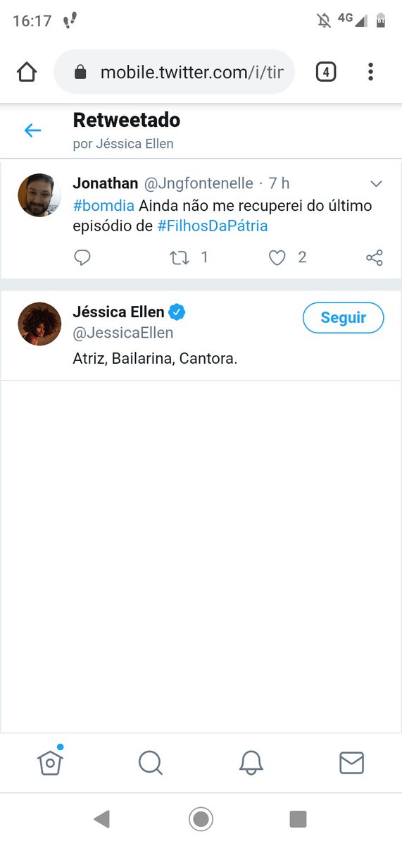 Jngfontenelle's tweet photo. Gente, a maravilhosa @JessicaEllen que curtiu o meu comentário sobre #FilhosDaPatria #Tomorrenu https://t.co/07axr0EoT9