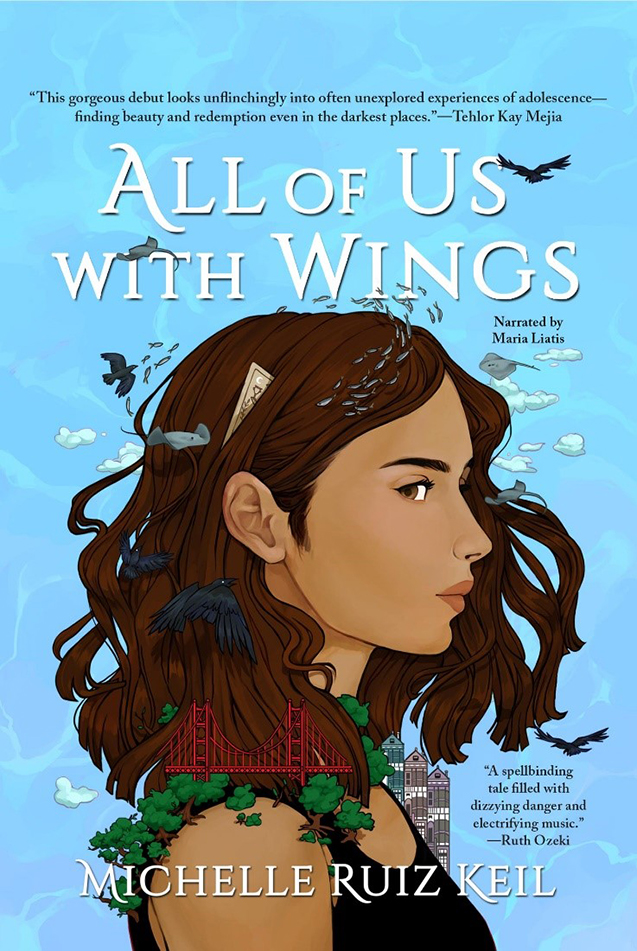a book cover featuring an illustration of a young adolescent girl with long brown hair, waving in the wind.