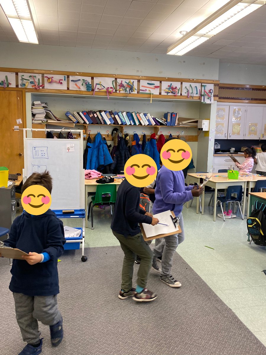 ana_sings_lead's tweet photo. Grade 1/2s in a scavenger hunt reading numbers they built with Base-10 blocks and exercise stations hidden throughout the classroom. #MoveWithMath @TDSB_Corvette @VPPegg https://t.co/RlH9rwulxu