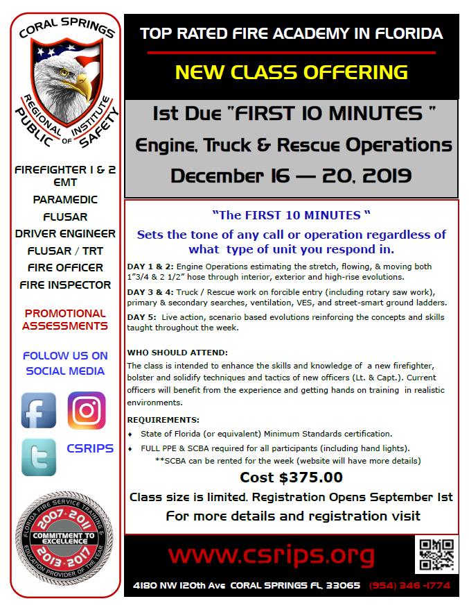 Awesome class just announced, starting next week, "The First 10 Minutes".  Go to our website and sign up today, before its full!   <a href="/CSRIPS/">CSRIPS</a> CSRIPS.org