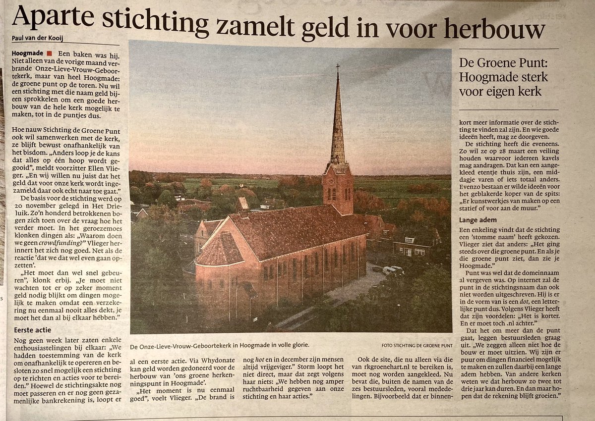 EMFVerheggen's tweet photo. Slimme zet 👍❣️: stichting oprichten om onafhankelijk van parochie en bisdom geld in te zamelen voor behoud of (in dit geval) herbouw van je dierbare kerk(gebouw); bericht uit het @leidschdagblad 💒 https://t.co/Iewxygev5T