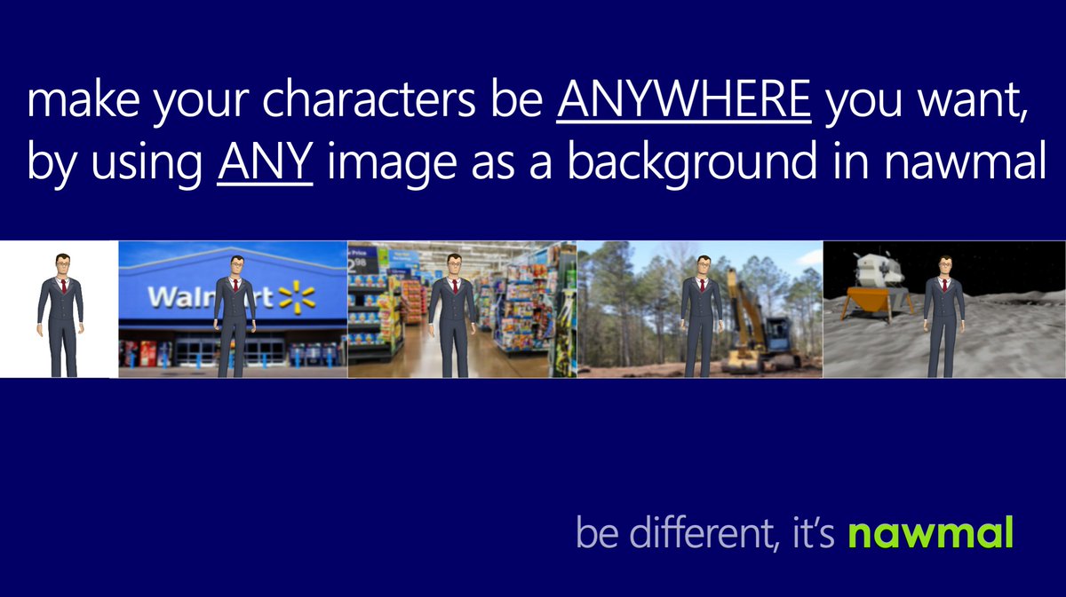 Using the backdrops collection in #nawmal you can use ANY image as a background, and make it look like your characters are ANYWHERE you want. 
bit.ly/2t6X10V
