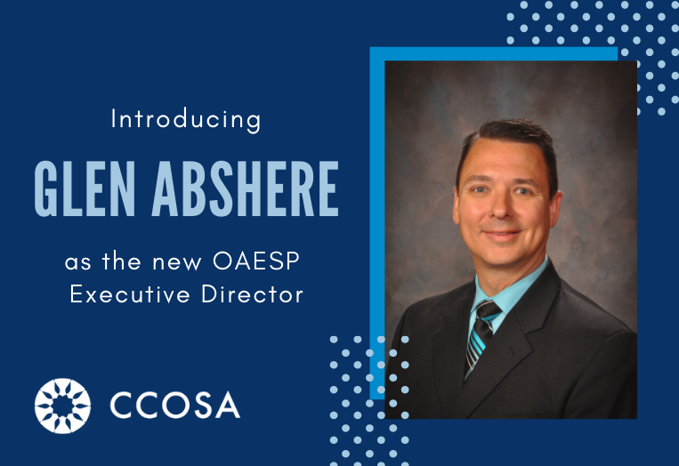 CCOSA's tweet photo. We are excited to announce that Glen Abshere will be joining the CCOSA team as OAESP Executive Director! His first day will be January 13, 2020. 

Glen is currently the principal of Westside Elementary School in Claremore and has served in a principal role since 2008. https://t.co/qCsiQ5oP0P