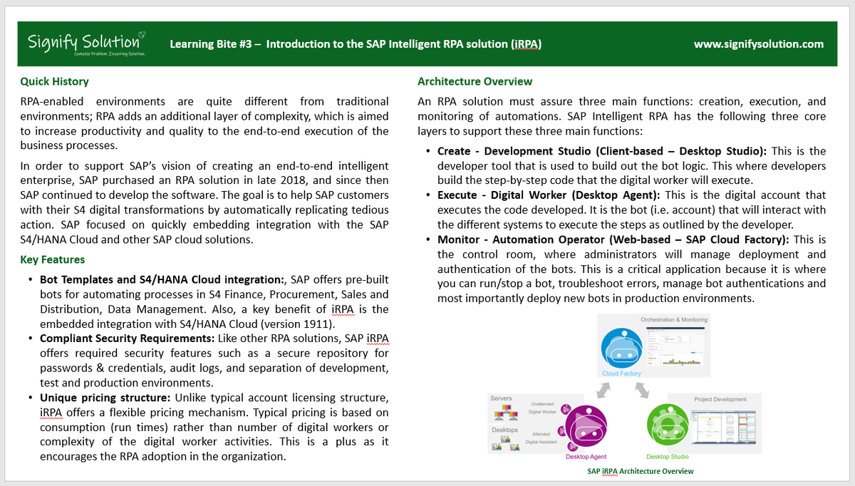 mostafa89's tweet photo. If you are going through an #SAP #S4 implementation, whether it is S4/HANA Cloud or S4 on-prem, it is important to consider integrating SAP #iRPA into your SAP #digitaltransformation journey. Learn more about SAP iRPA in this learning bite. #learningbites #signifysolution https://t.co/56nmPs11qZ
