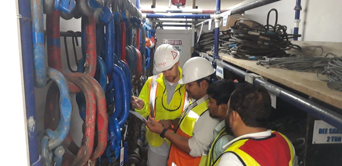 MALC229's tweet photo. Day 4 of our campaign and the teams took part in a lifting equipment and on site documentation inspection.  #SST2019 @WSP_ME  #WeAreWSP https://t.co/TPHM3WoyqD