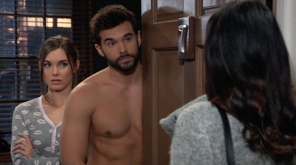 An uninvited guest ruins Chase and Willow's plan to stay in and catch up on  their shows. Who's that knocking on the door? @josh_swickard #GH is  brand-new and STARTS NOW on ABC! @