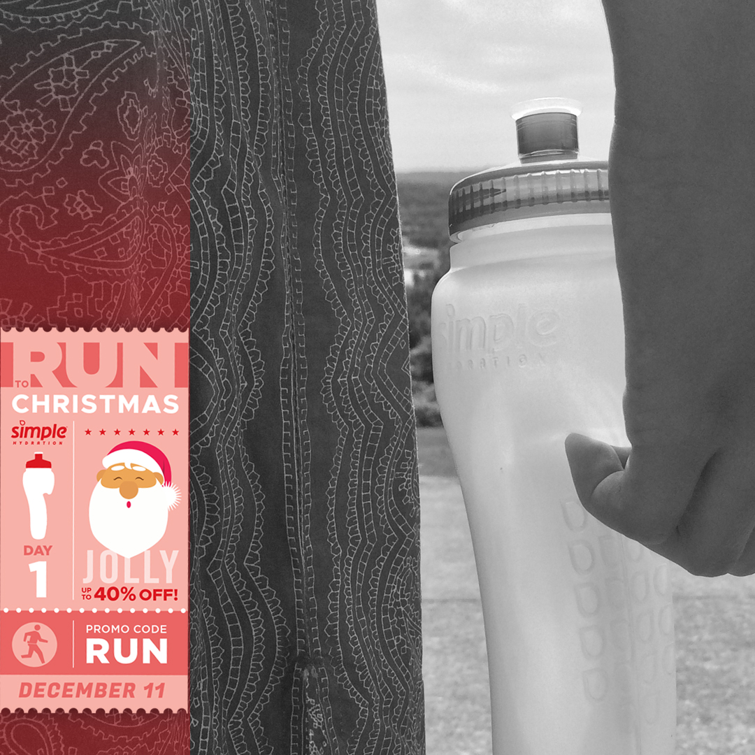 SimpleHydration's tweet photo. Grab a @SimpleHydration Bottle during our “Run to Christmas” Sale! Save 30% at checkout using promo code RUN. Save up to 40% on select products. See https://t.co/zH9BIg9WZx for details. #RunSimple #ChristmasSale #running #simplehydration #trailrunning #hydration #christmasgifts https://t.co/ZSGTG2tOcI