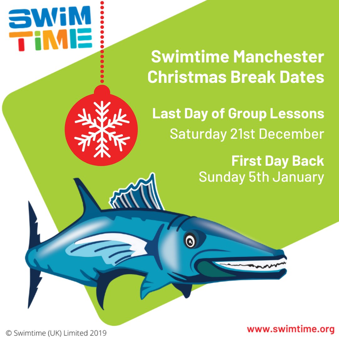 SwimtimeMCR's tweet photo. ❄️DATES FOR YOUR DIARY❄️
Last day of group classes: Saturday 21st December
First day back in: Sunday 5th January
#ItsSwimtime #ChristmasBreak #ChristmasHolidays https://t.co/IxmGWRVWIe