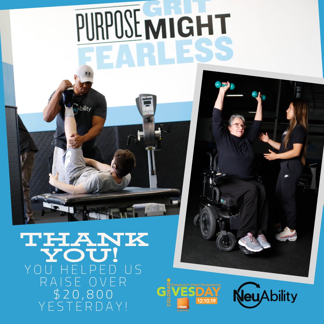 We are so humbled by your generosity! Your Colorado Gives Day contributions yesterday helped us raise more money than we have on any other previous #COGivesDay ! We cannot thank you enough for your amazing support. THANK YOU!! #givewhereyoulive #ColoradoGivesDay #SCI #Paralysis
