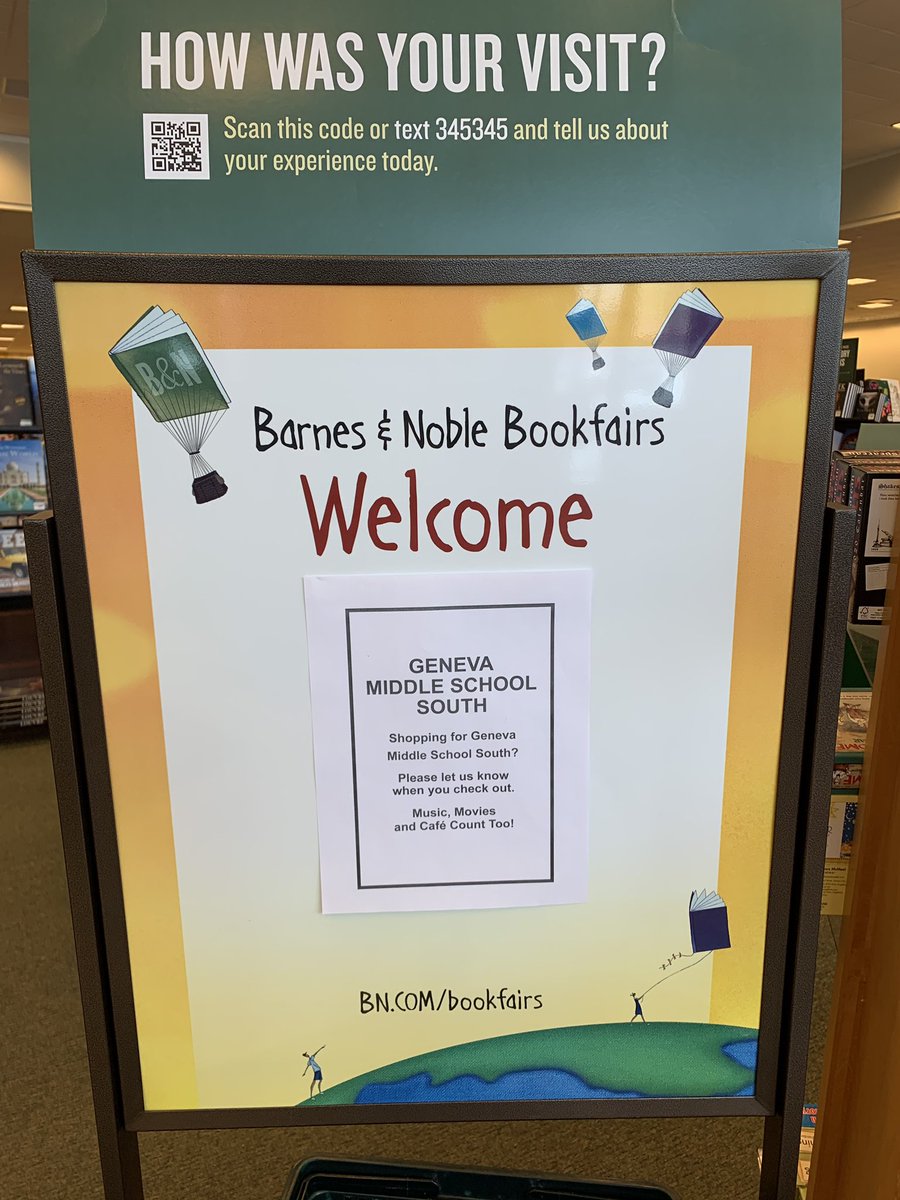 GMSS304Library's tweet image. South’s Barnes and Noble book fair has started! Come on over and pick out some great gifts! #VikingVoices 4-4:30, #FiddlesOnFire 6-6:30, and an art show going on all day! Mention the South book fair at checkout! #geneva304