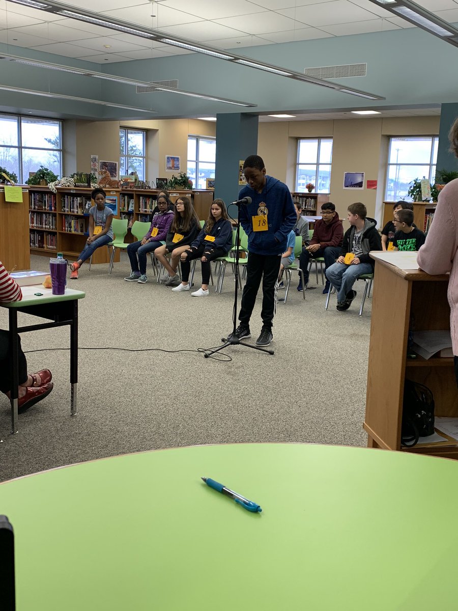 TSMLibrary's tweet photo. The Spelling Bee is underway in the Library! Good luck, spellers! https://t.co/Gg04eFEGMk