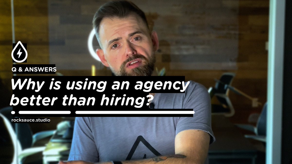 rocksauce's tweet photo. #QAnswers is live! Why work with an agency when you can bring in a fresh hire to do the work internally? Q talks about the benefits of working with an agency to augment your team.
https://t.co/g441rq1ZIB
#RocksauceShares #InnovationAgency #Agency #InnovateorStagnate https://t.co/mkCsKGBq2D