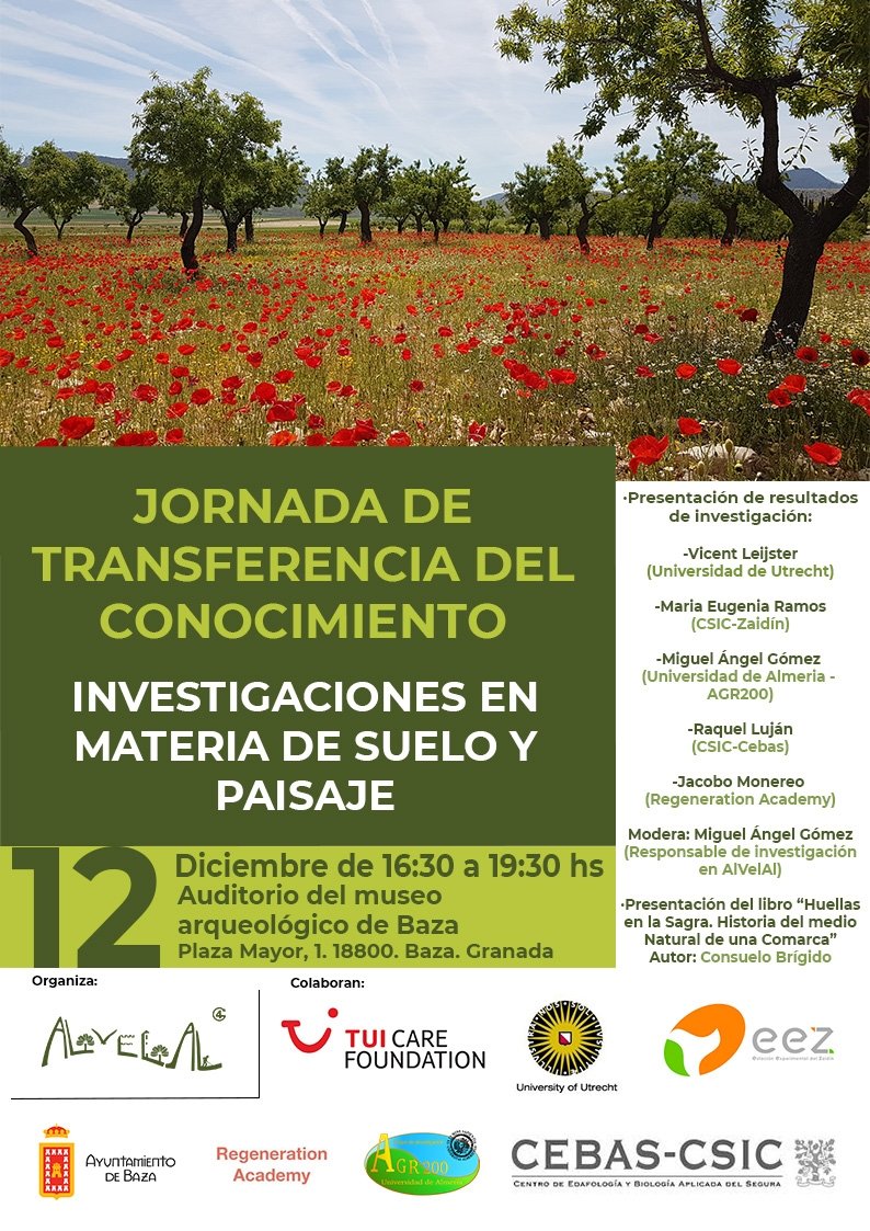 AlVelAl_4R's tweet image. Mañana a las 16.30 horas tenemos una jornada de transferencia del conocimiento en la que conoceremos algunos resultados de investigaciones relacionadas con el suelo y el paisaje. No te lo pierdas, te esperamos a las en el auditorio del Museo Arqueológico de Baza.