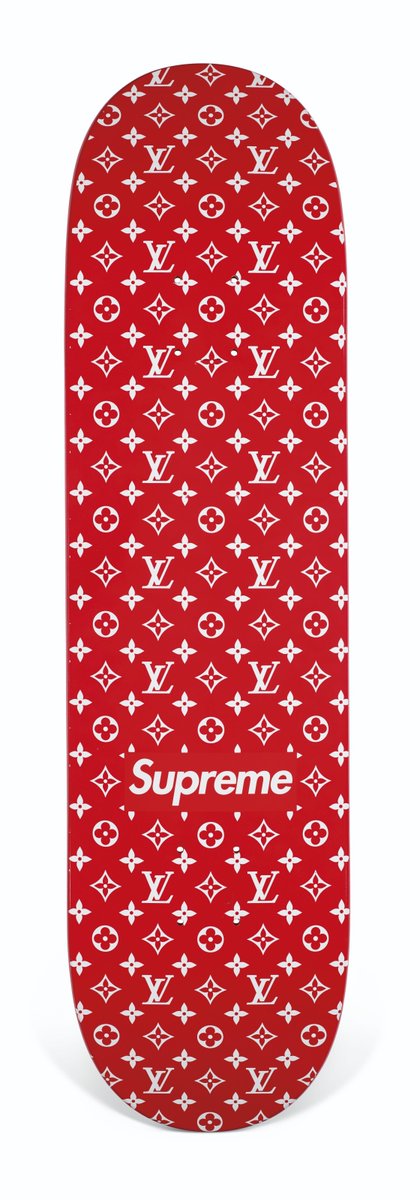 Christie's on X: #AuctionUpdate our Handbags x HYPE sale sets an  #AuctionWorldRecord for most expensive skateboard ever sold with the 'Louis  Vuitton x Supreme Red Classic Monogram Skateboard' achieving a total of