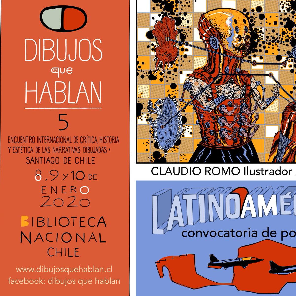 V Encuentro de crítica y estética de las narrativas dibujadas “Dibujos que Hablan” 8, 9 y 10 de enero, <a href="/BNChile/">Biblioteca Nacional</a>. En esta nueva versión, Concepción es la ciudad invitada de honor, con importantes invitados/as nacionales e internacionales. 
¡Nos vemos en enero!
