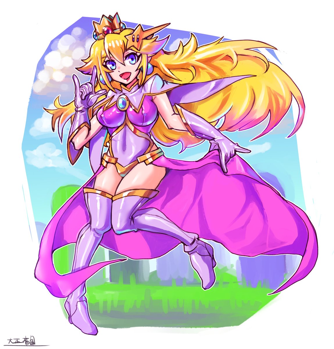 今日はリハビリにミーアキャンベルぴっちりスーツのピーチ姫描いてまし