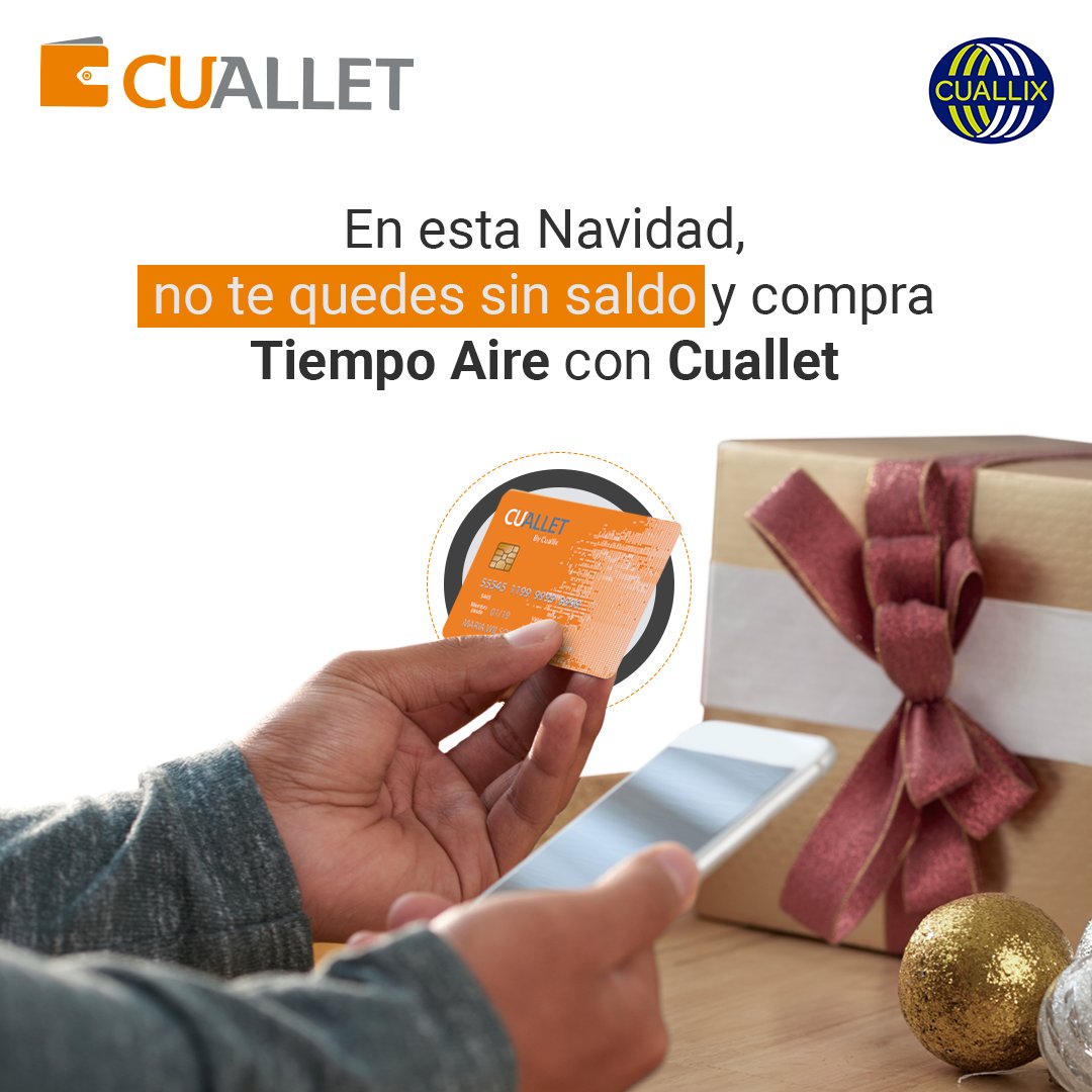 En esta navidad, no te quedes sin saldo y compra Tiempo Aire con #Cuallet 📲😉
#FinancieraCuallix