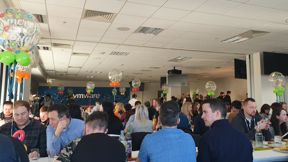 VMwareIreland's tweet photo. The set up for our lunches which have been happening all this week @vmwarecork A great way for employees to enjoy time together before the holidays! Thanks to our REW team and @Brook_Foods! #VMwareCork #Cork #VMwarelife https://t.co/vIn8awLSNy