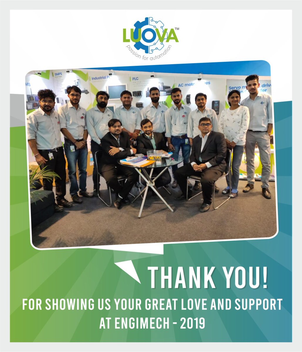 Luova_Tech's tweet image. We can’t thank you enough for attending Engimech 2019 at Gandhinagar. It was great interacting with you during the event.
 
We hope, you got the insight of our area of expertise and how can we help our customers achieve their goals in the field of Instrumentation and control.