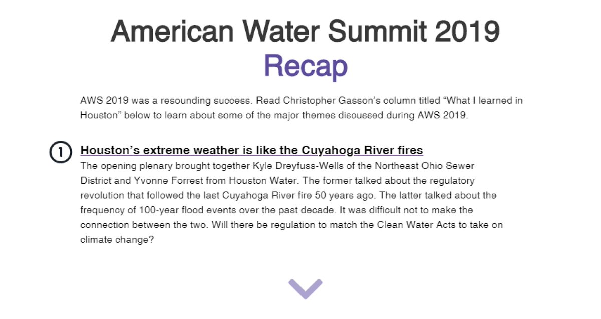 Weren't able to make it to #AWS2019? Find out what you missed by visiting the American Water Summit 2019 recap page! americanwatersummit.com/2019-recap/