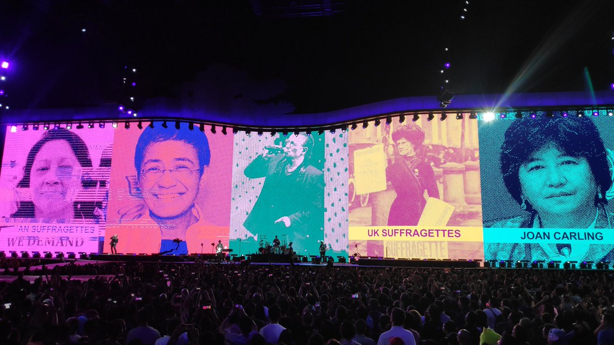 unlawyer's tweet image. Bono dedicates the @U2 song Ultraviolet to @mariaressa #U2TheJoshuaTree2019 #U2inManila
