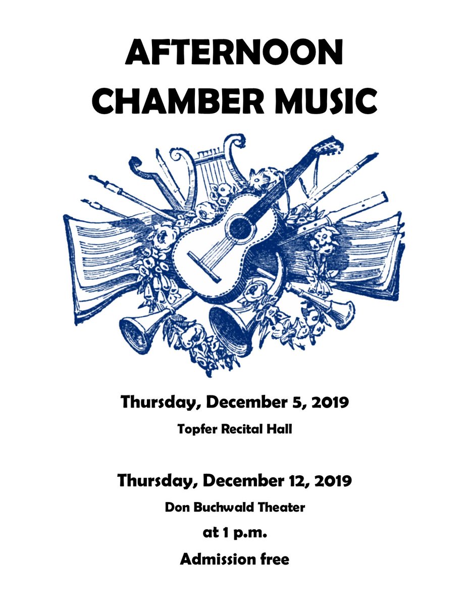 Join us this Thursday for the last Afternoon Chamber Music Concert of the semester.
