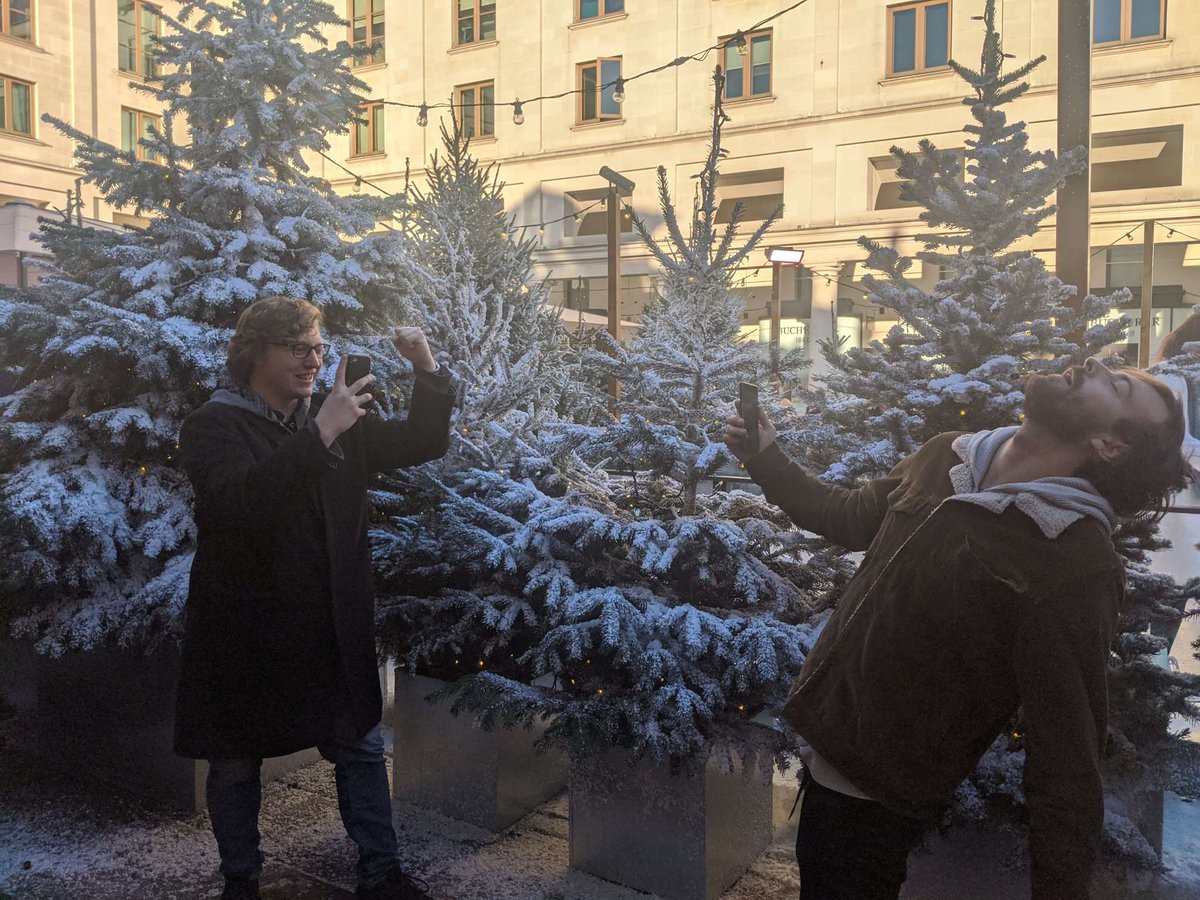 reality_clash's tweet photo. Who has snow this year at Christmas? A game of Reality Clash in the snow is a great start to the day!

#snow #gaming #gamingoutside #argaming #christmastree #winter #realityclash https://t.co/a3z5NKQxiu