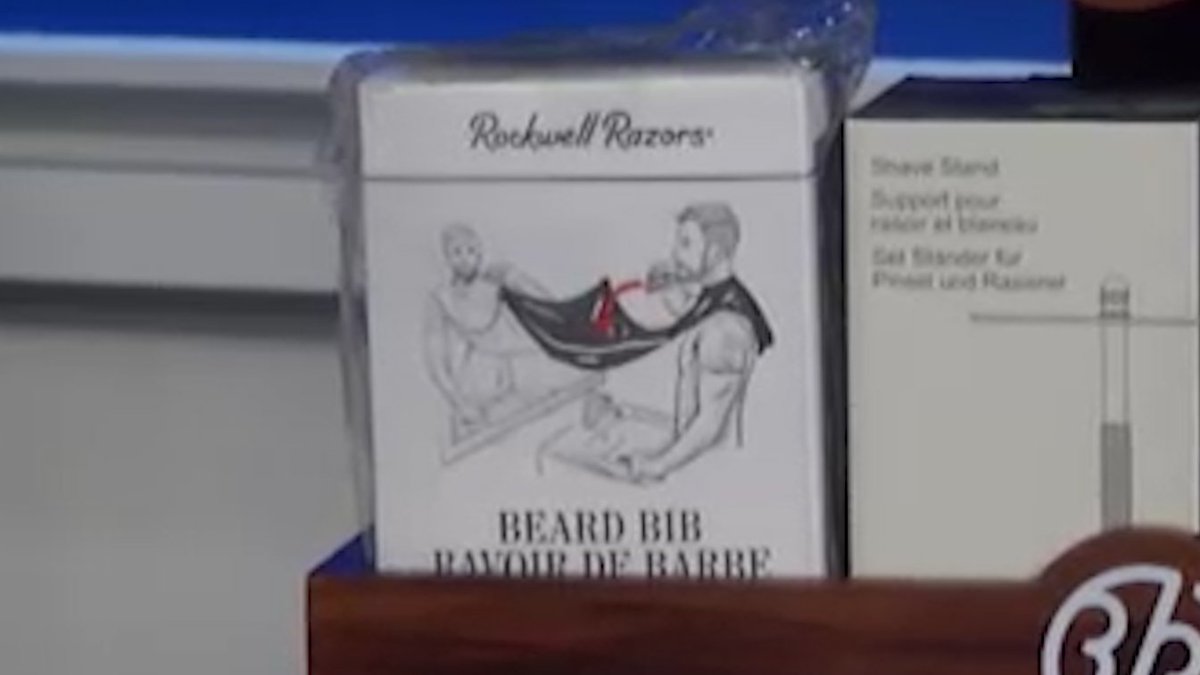 JulieInYGK's tweet photo. This is a brilliant creation. @RockwellRazors #manscaping #beardbib #nomorehairsinsink #tidyup #bridalcreations #muranosformalwear #ygk #stockingstuffers #buylocal https://t.co/BQlvPuidnk