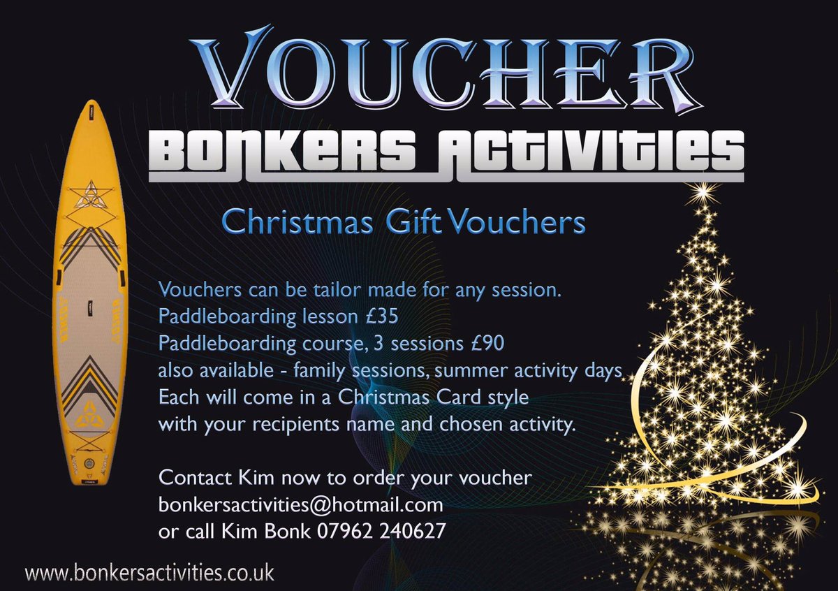 Christmas vouchers now for sale 
#bonkersactivities