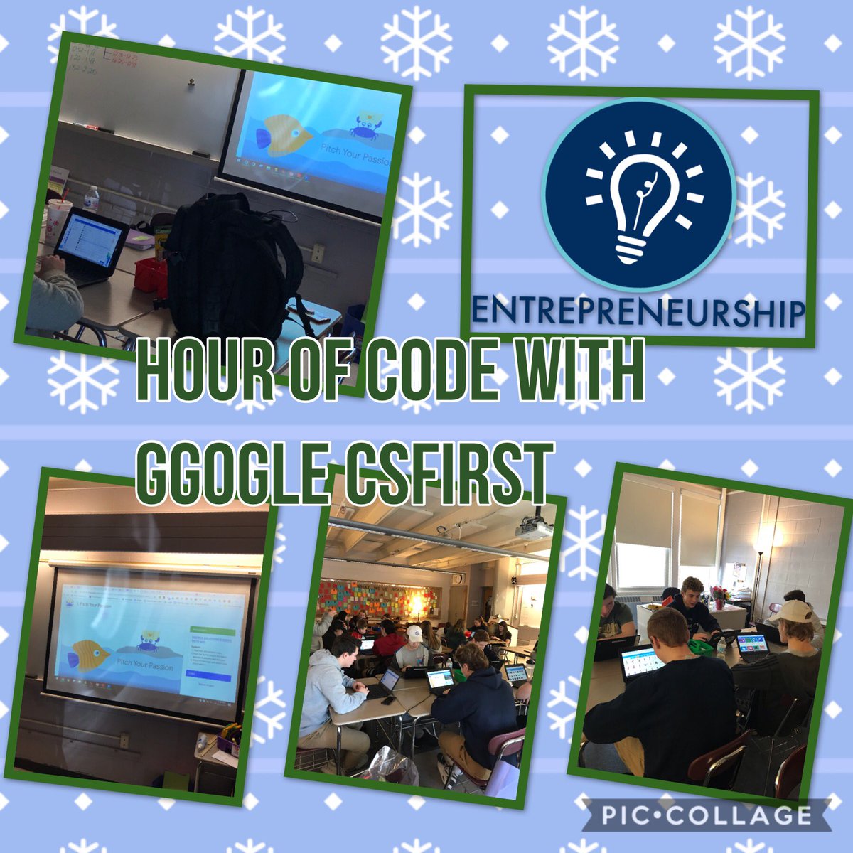 mmarotta's tweet photo. Snow Day with Google CS First coding passion pitch https://t.co/TIaaovrPM2 in entrepreneurship @nrsd_tgrigas #HourOfCode https://t.co/svmXd2t3sk