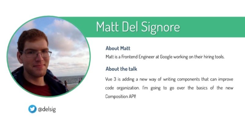 Matt's bio and talk description, full text available on meetup.com
