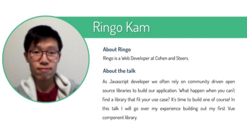 Ringo's bio and talk description, full text available on meetup.com
