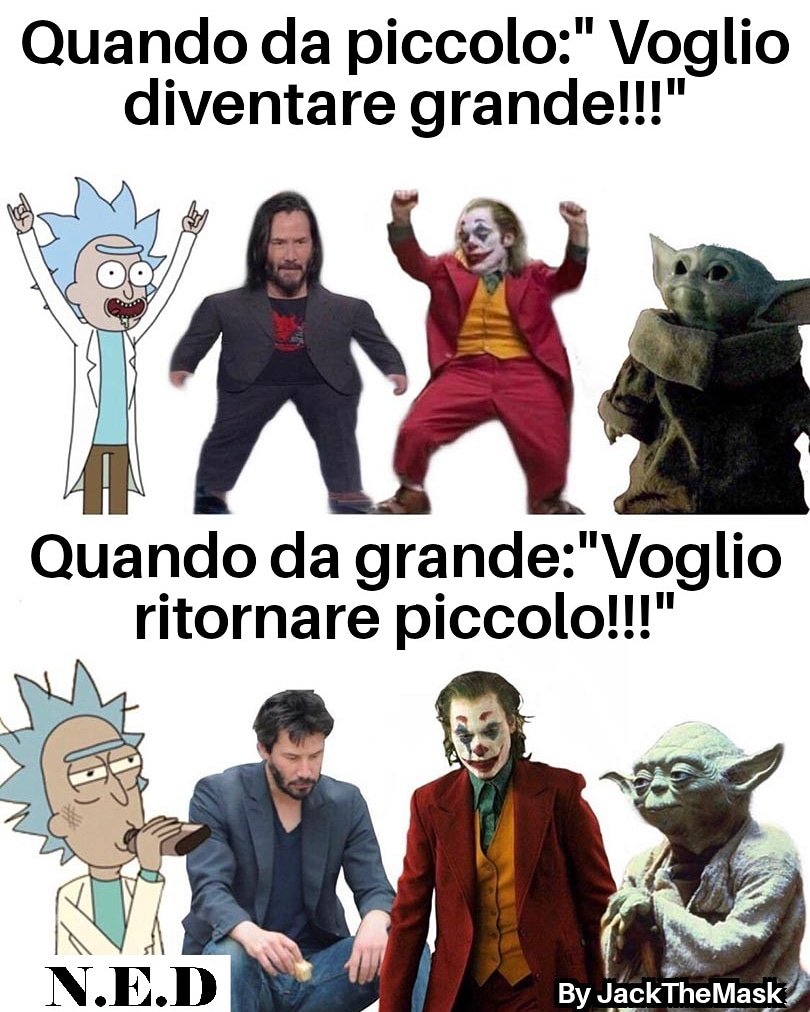 ENerdismo's tweet photo. Sempre così
#semprecosi #piccolo #grande #growup #growupmeme #jokermemes #yodameme #keanureevesmemes #mortymemes #piccoloyoda #meme #memes #memeita #nerdmeme #nerdmemes #memedivertenti #memedivertentiitalia #nerdismo #nerdismoedintorni #jackthemask #funnymeme #funnymemes https://t.co/g7f9KBQjWV