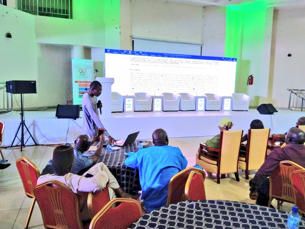 UcheCODE's tweet photo. @AS_MUAZU presenting the Communiqué on behalf of the team at the end of the #NationalTaxSummit organized by @ActionAidNG in collaboration with @TaxJusticeNet across #Nigeria 

#TaxPower #Youth4GRPS #TaxJustice
#Followthemoney https://t.co/q5cPciHETE