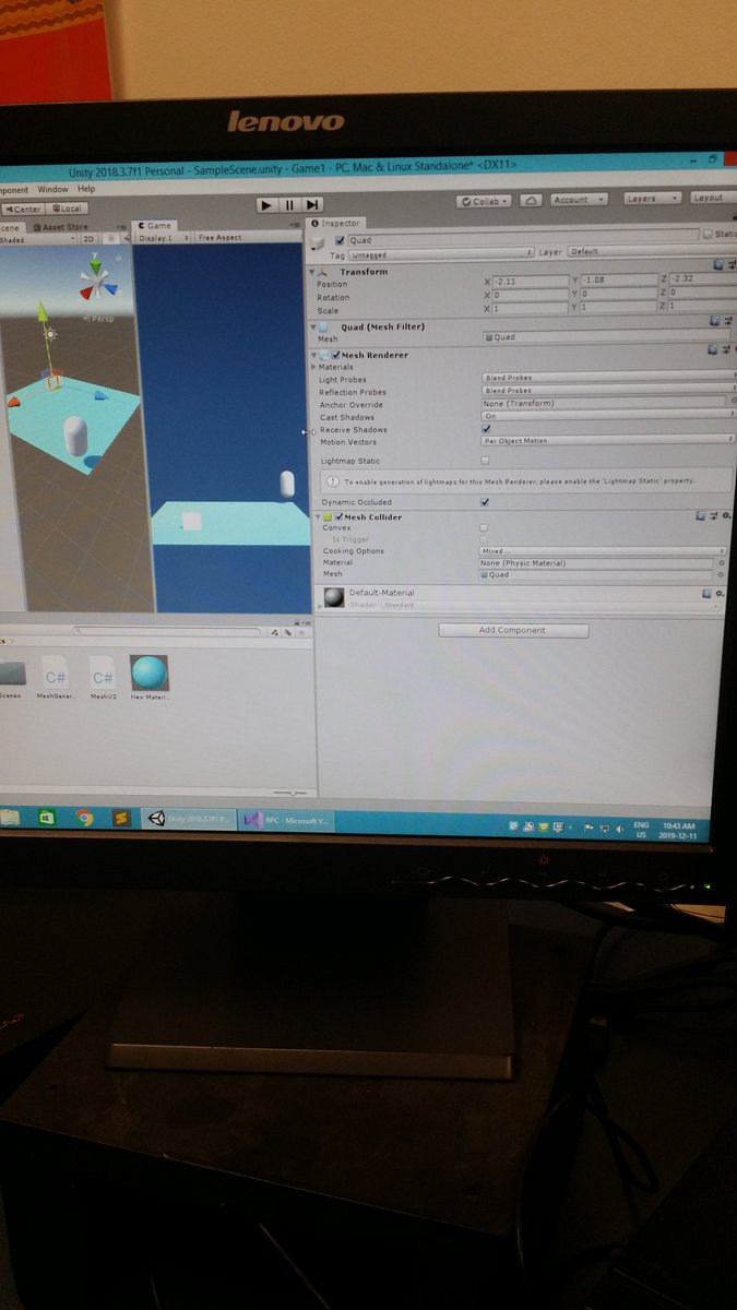 HCSS_Comp_Sci's tweet image. Just one of many @HC_Comp_Sci projects for #CanadaLearningCodeWeek. Using C# in the Unity engine, we are layering Perlin Noise octaves and interpolating them to generate a height map to render a procedural landmass. @PVNCLearnTech #PVNCLearns #deeplearning @TeacherDrSarah