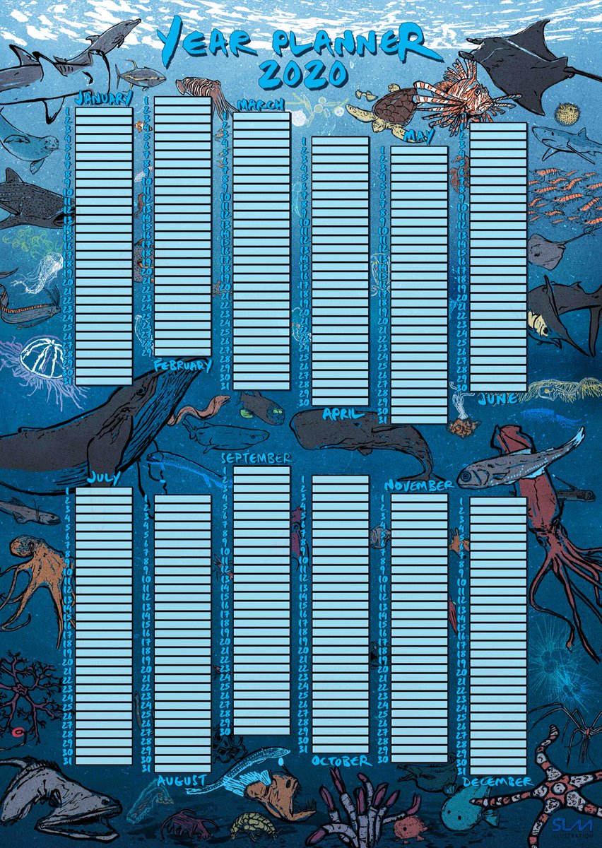 This year instead of a calendar I’ve put together an ‘Into The Blue Year Planner, I’ll be selling a small number <a href="/illustrationHQ/">illustrationAI</a> Winter Fair Saturday, message me if you’d like one but can’t make it there! #calendar2020 #illustration <a href="/OceansFestUK/">Oceans 2019</a> @incredoceans <a href="/RawfoundationUK/">RAW Foundation 🌍</a>