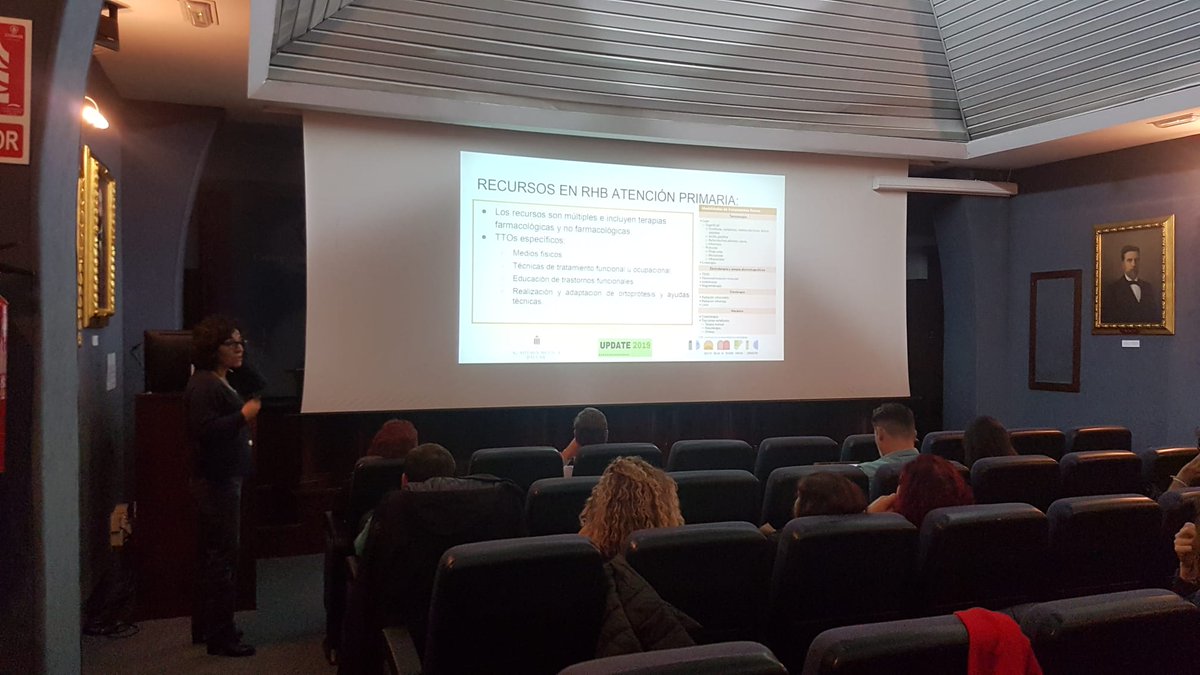 ibamfic's tweet photo. Intervención de la doctora Naima Koulaimah, del Servicio de Rehabilitacion del Hospital son Espases, en #Update2019 para Medicina de Familia https://t.co/XsBedHZz2F