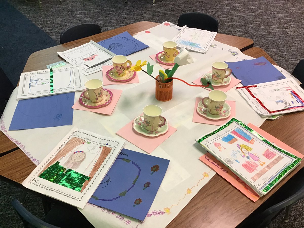 ElizabethKrus18's tweet photo. We celebrated our writing with our own book study tea party today! What a fun morning! https://t.co/5rRhgAcune