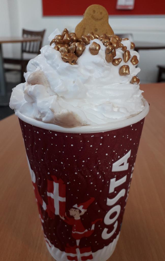 A lovely festive latte @coleggwent  #costa #crosskeyscampus #christmastreat